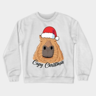 Capy or Huppy Christmas Capybara Holidays Santa Design Crewneck Sweatshirt